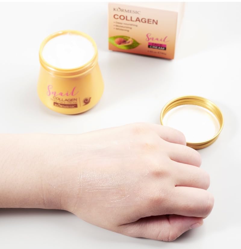 2pcs Snail Collagen Face Cream，Collagen Hydrating Anti-Wrinkle and Rejuvenating Cream Korean, Collagen Rejuvenating Moisturizer for Women, Improves Skin Firmness, Reduces Dryness & Fine Lines - Image 6