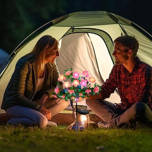 Lámpara solar de jardín de azalea con encendido automático para decoración del patio 2