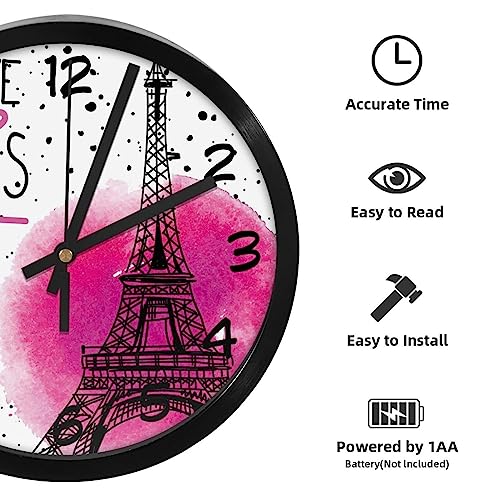 Horloge murale silencieuse à quartz Tour Eiffel décorative - 3
