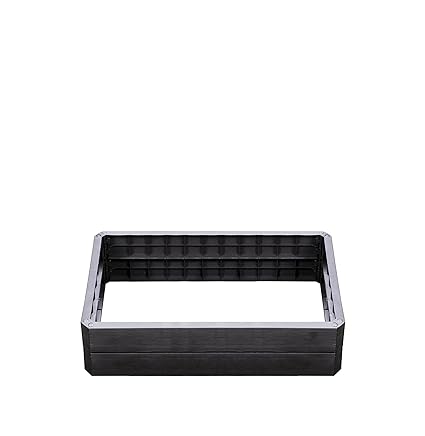 Exaco 645116-NP Ergo Rectangle Modular Raised Garden Flower Bed, Anthracite