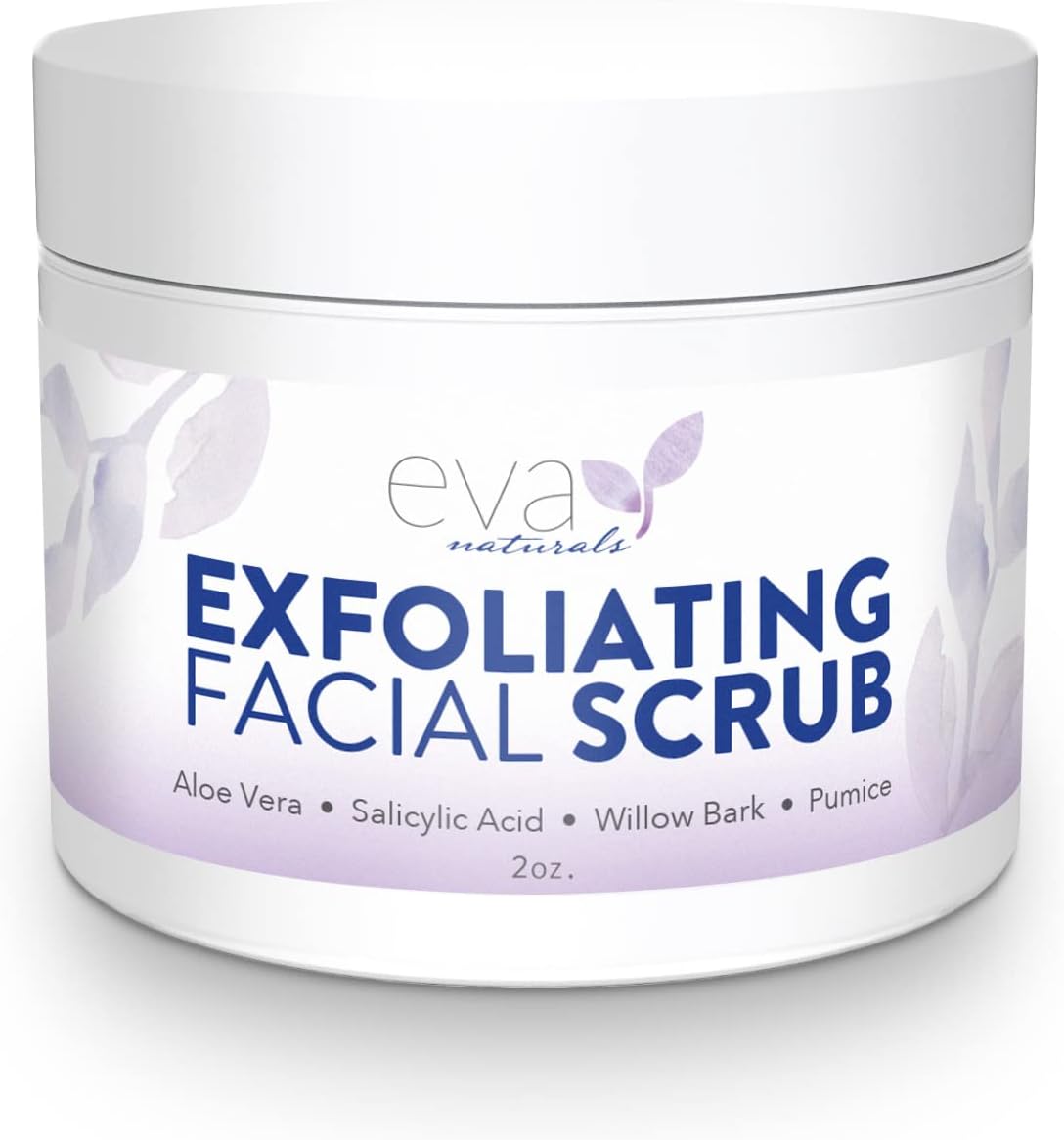 Exfoliating Facial Scrub – Gentle Microdermabrasion Face Exfoliator with Pumice & Botanical Extracts – Facial Wash to Clear Blackheads, Acne, and Dead Skin for Smooth, Radiant Skin - 2 oz