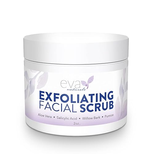 Eva Naturals Exfoliante facial – Exfoliante facial suave de microdermoabrasión con piedra pómez y extractos botánicos – Lavado facial para eliminar