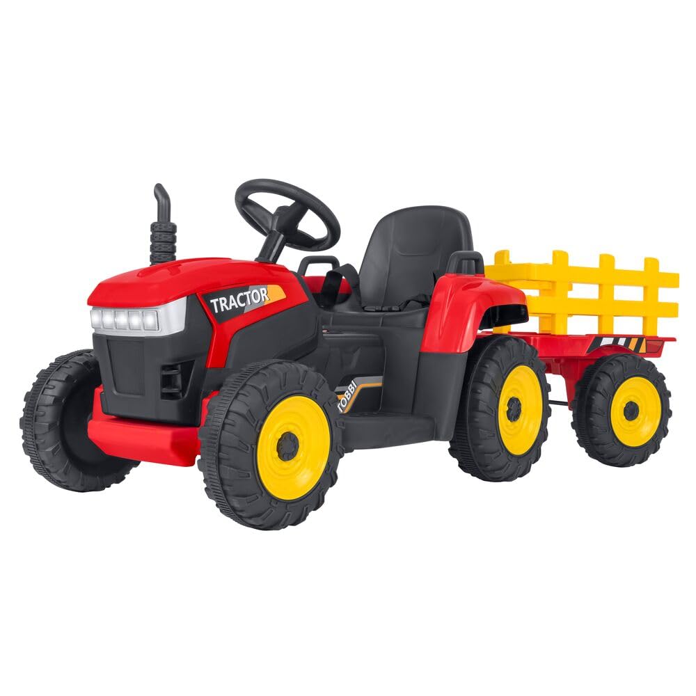 Tractor eléctrico Rojo R/C 12 V 2,4 GHz con reasa