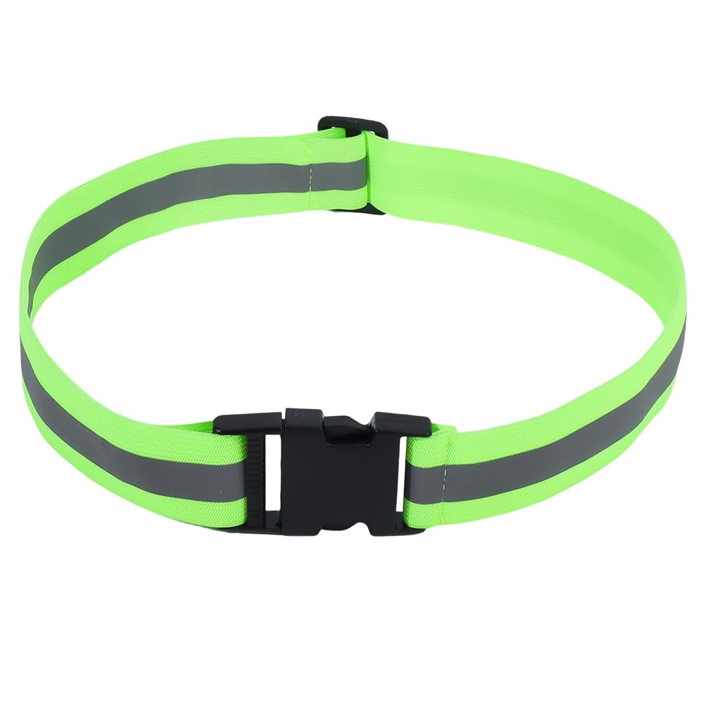 CREATCABIN Reflective Running Belt Glow Belt Reflective Running Gear Elastic Lights Safety Strap Band Visibility Adjustable Night for Running Motorcycling Cycling Walking Marathon Military Green