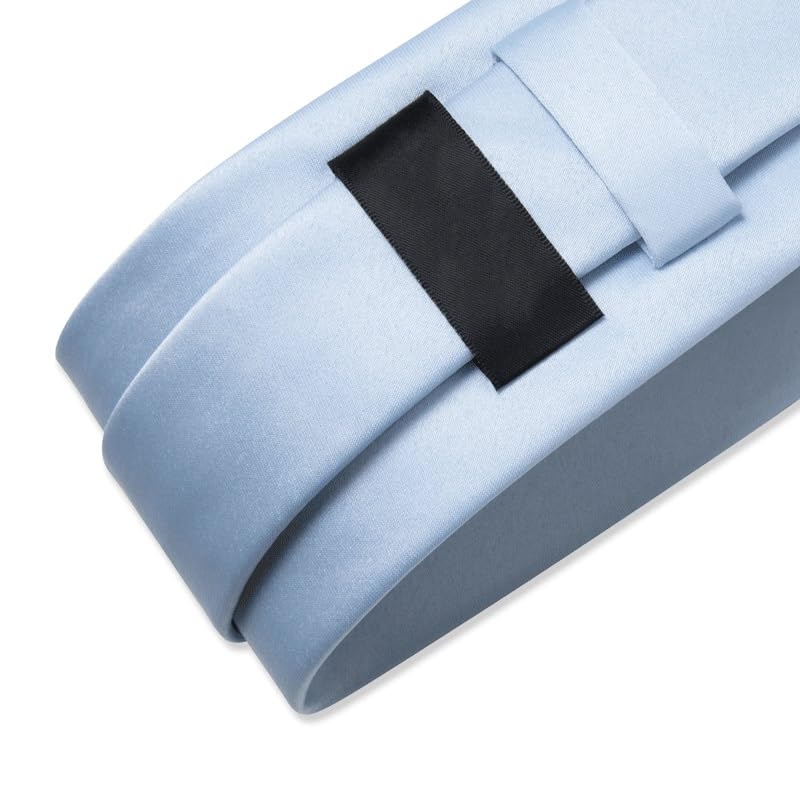 Corbata de seda para hombres, set con pañuelo y gemelos miniatura 4