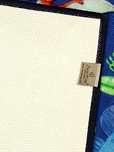Image of Saral Home Dinasaur Designer PP Yarn Durable & Washable Attractive Kids Runner for Home /Kitchen /Living Area /Lobby with Anti Skid Backing (Blue, 45 Cm X 120 Cm)