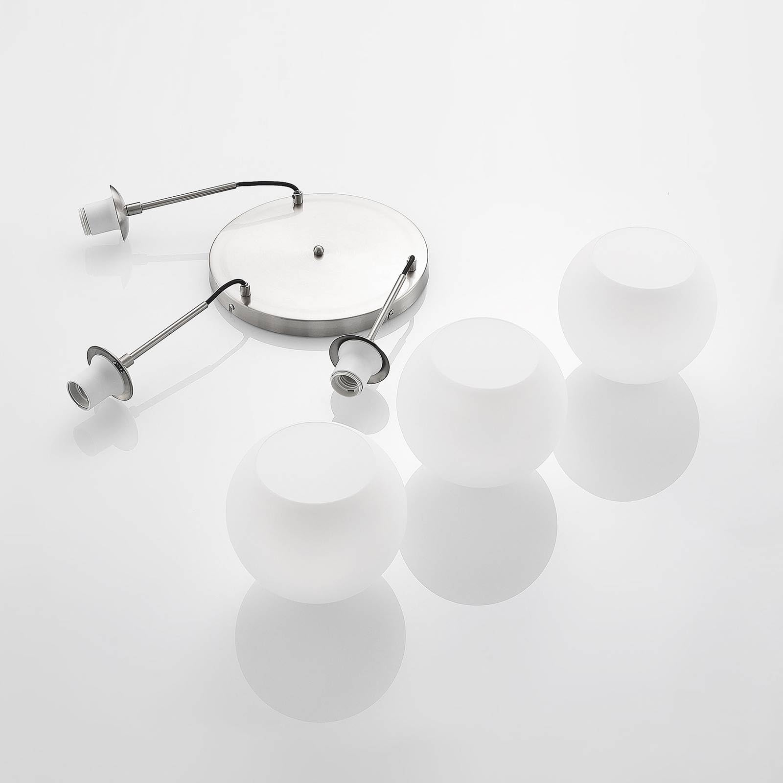 Lindby Pendelleuchte Jurian (Modern) in Weiß aus Glas (3 flammig, E27) - Deckenlampe Esstischlampe Hängelampe Hängeleuchte Wohnzimmerleuchte