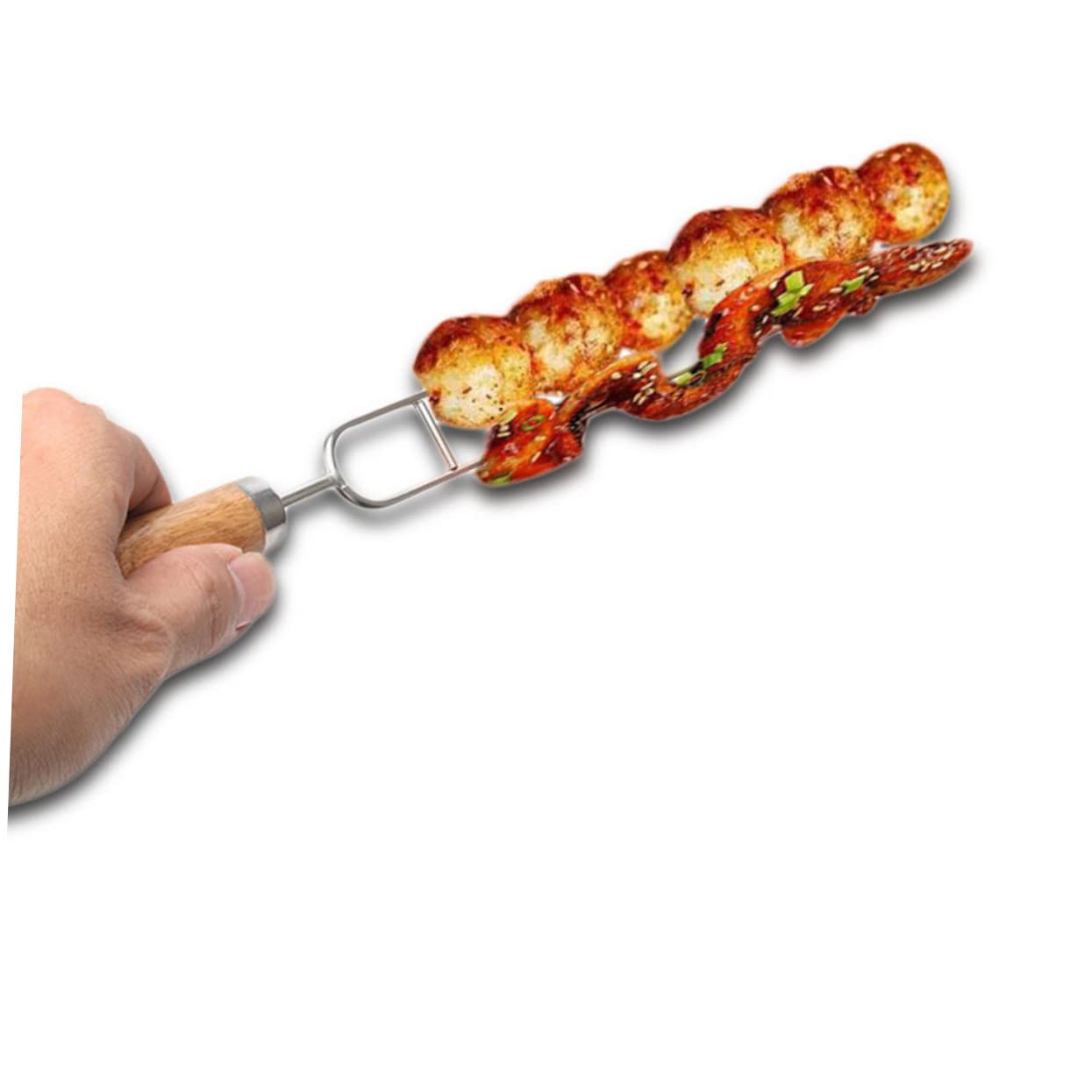 ibasenice Spiedini in Inossidabile per Barbecue 10 Pezzi Spiedini Lunghi per Grigliate Utensili Resistenti e Sicuri per Kebab e Carne