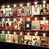 💝【40 Led Foto Clips】Diese Lichterketten besitzt 40 Stück Led Foto Clips und 6M lang. Jede Lampe ist mit transparenten FotoClip ausgestattet. Dadurch wird Bilder, Karten, Drucke order Kindergrafiken leuchtenden werden, und so eine romantische und warme Atmosphäre schaffen.