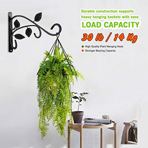 Hanging Plant Bracket, Junbei 12 Inches Wall Mount Hanging Plant Hook, Rust-Resistant Decorative Metal Plant Hanger For Hanging Plant Flower Lantern Bird Feeder Wind Chimes (Set Of 1) #TOP4