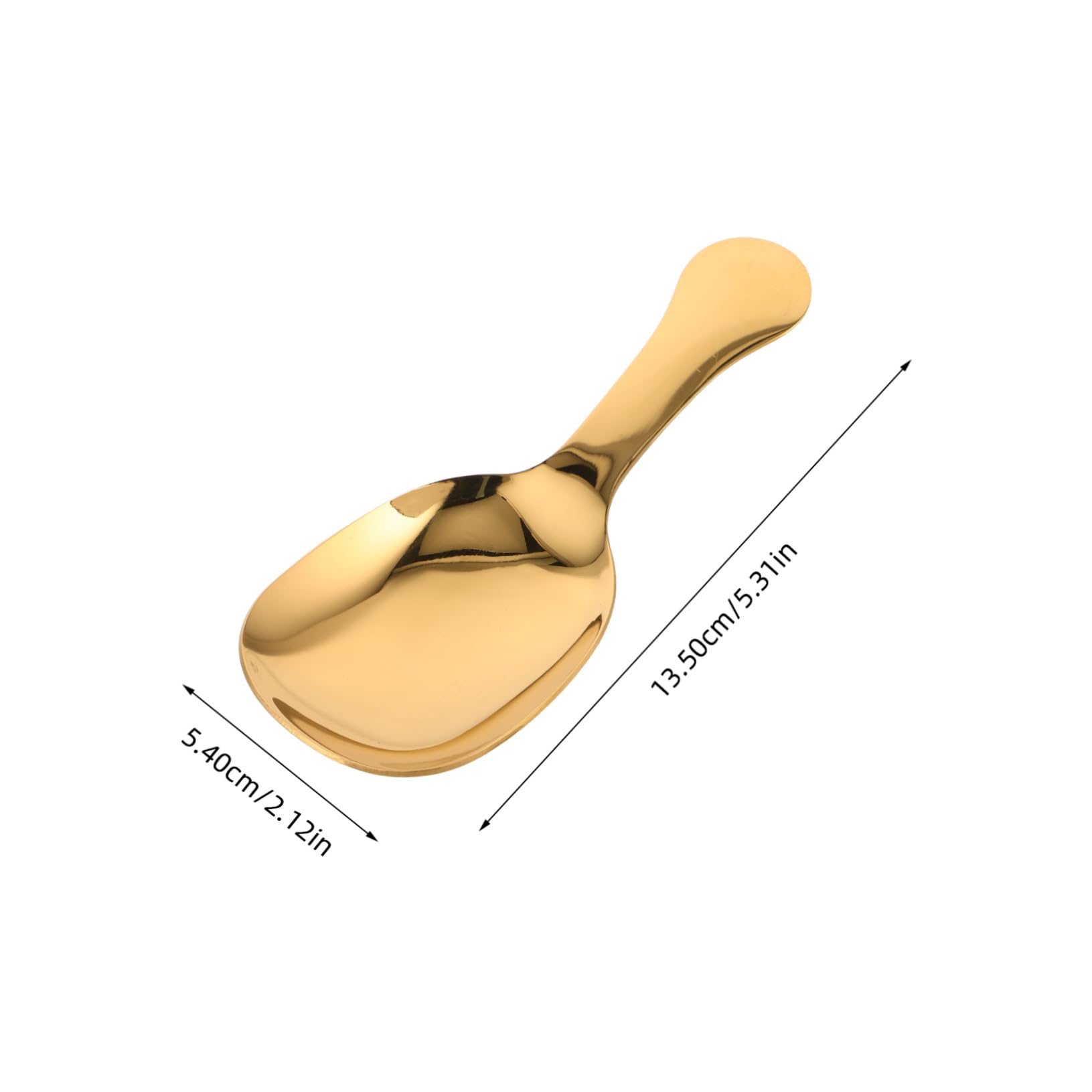 SOLUSTRE 4pcs Stainless Steel Short Handle Tea Spoon Set Metal Coffee Scoop For Coffee Beans Ice Cream Sugar Powder And Condiments Kitchen Tools Golden