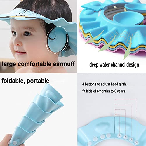 Image of Baby Shower Cap Shampoo Cap Bath Visor Hat Kids Hair Washing Shampoo Shield Adjustable Waterproof Bath Shield Visor for 0-8 Years