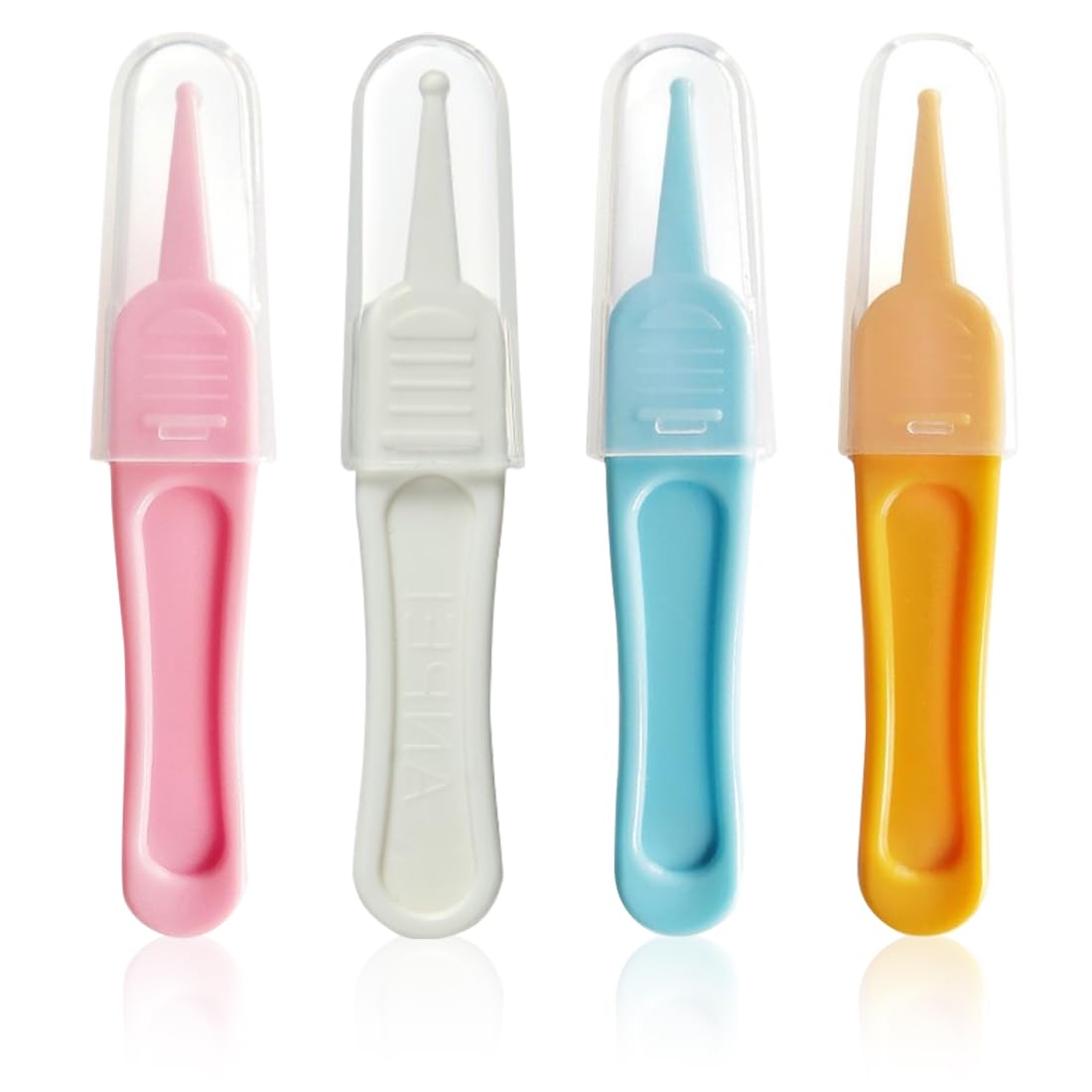 WeddHuis 4 PCS Sécurité pour Bébé Brucelles Pince à épiler pour Bébé Pince à épiler pour Nettoyer Douce et Sûre