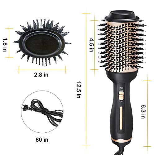 BEAUTIKEN Hair Dryer Brush,Hair Dryer & Volumizer Hot Air Styler Brush,Multifunctional Blow Dryer Brush, Professional Negative Ion Anti-Frizz Hair Dryer Styler Brush - Thumbnail 6
