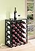Mango Steam 32 Bottle Wine Rack with Black Glass Top Shelf, Free Standing for Home, Kitchen and Bar