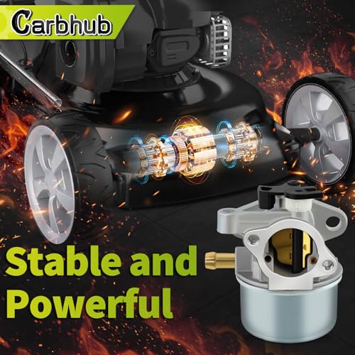 Carbhub 675 190CC Carburetor Kit for 6.25HP 6.75HP Push Mower 190CC 675 Series Engine Craftsman Troy Bilt TB230 725EX Toro 22 Recycler Lawnmower Carburetor 799866 790845 799871 796707 794304 - Thumbnail 4