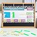 Resurhang Back to School Counting The Days with Base Ten Pocket Chart Place Value, Counting Caddie Pocket Chart for Classroom Bulletin Board School or Home Decor, 4 Hooks(Black,Composition Notebook)