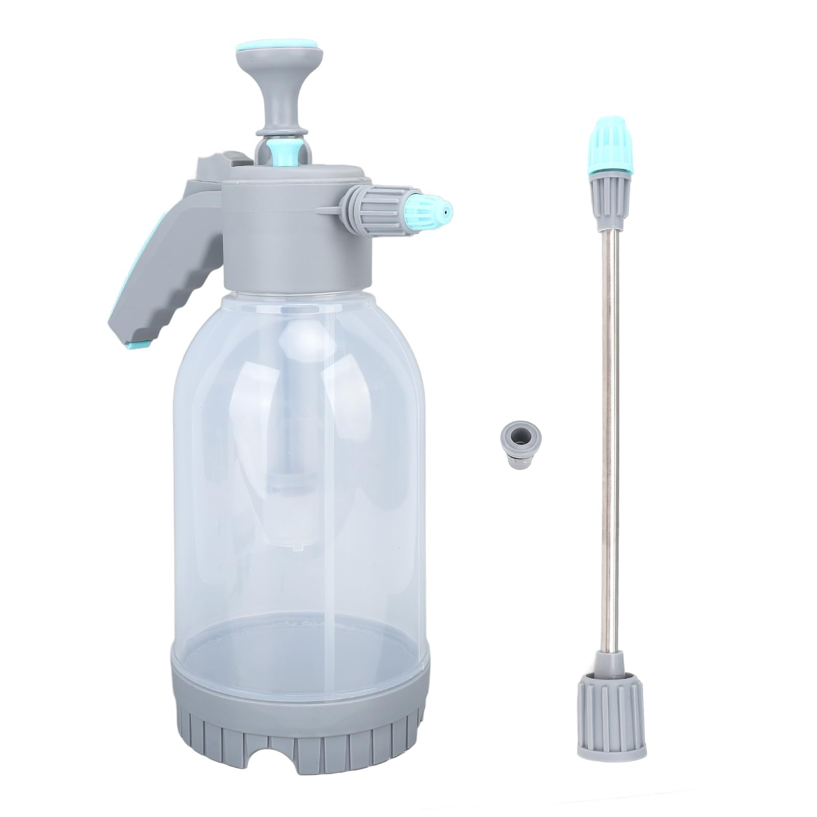 Spruzzatore a Pompa Manuale, Pompa Portatile da 2 Litri con Asta di Prolunga, Bottiglia a Spruzzo D'acqua a Pressione per la Pulizia Domestica di Giardinaggio Interno Ed Esterno