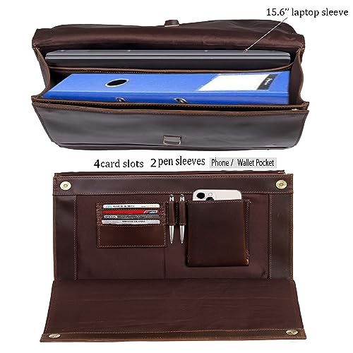 Full Grain Cow Leather Messenger Bag for Men & Women, Premium Vintage Handmade Laptop Bag 18 Inch, Crossbody Satchel, Genuine Shoulder Bag, Leather Briefcase, Adjustable Shoulder Strap4