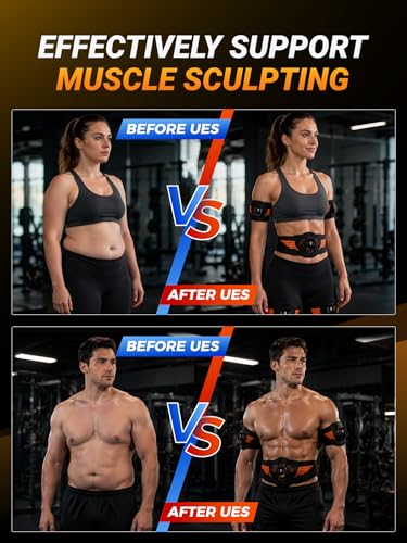 Kit de electroestimulador EMS de 5 piezas, dispositivo recargable para tonificación de abdomen, brazos y piernas, mejora la fuerza del core, recuperación post-entrenamiento y modelado corporal para hombres y mujeres miniatura 5