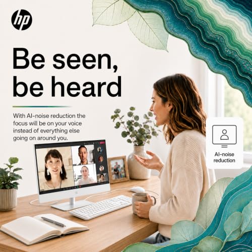 Image of HP 22 inch Full HD All-in-OneDesktop Computer, 8GB DDR5 RAM, Intel Quad-Cores, 512GB Exernal and 128GB UFS Storage, WiFi6, Keyboard & Mouse, Windows 11