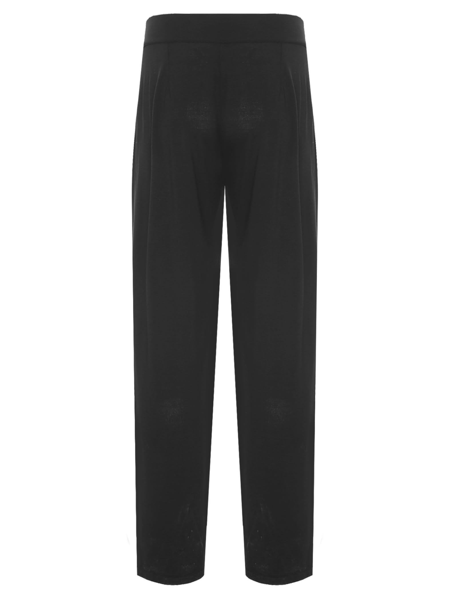 Uomo Pantaloni Latini Lunghi Pantaloni da Ballo Vita Alta Nero Abbigliamento da Ballo Standard Salsa Rumba Costume da Ballo