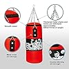 Punching-Bag-for-Age-4-15-Kids-youth-Unfilled-Hanging-Boxing-Bags-Boxing-Set-with-Gloves-Chain-boxing-gear-Workout-Equipment-punching-dummy-Training-Fitness-for-Hanging-Stand-80-lbs-to-110-lbs-outside Kids Punching Bag Set Gloves Included Chain and Hook Included, Training in Martial Arts / Boxing, Kids Punching Bag for Ages 5 - 12, Premium PU Leather for Indoor Use Filling Not Included
