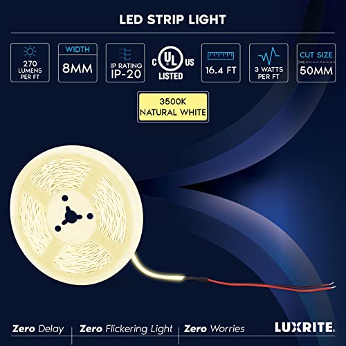 Tira de luces LED LUXRITE 5 m, blanco natural 3500K miniatura 7