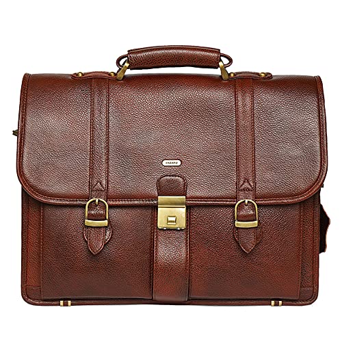 Habarie Premium Genuine Leather Multipupose Unisex Laptop/Office/Briefcase Bag with Push Lock For Men and Women (B0BWFX4PNR) Amazon Price History, Amazon Price Tracker