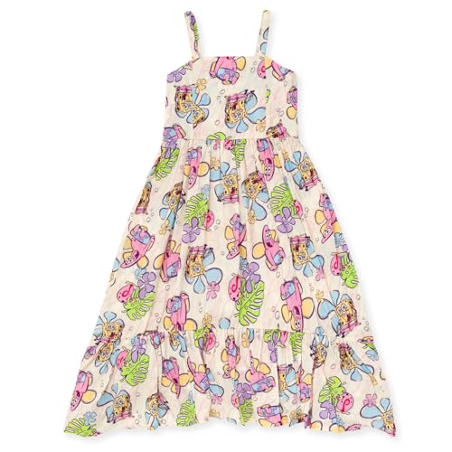 SpongeBob SquarePants Girls Square Neck Smocked Cami Maxi Dress Little Kid to Big Kid Sizes (4-14-16)