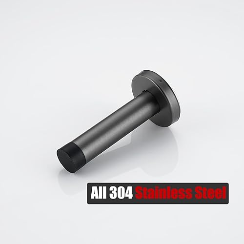 Miniatura 8 de JQK DSB5-GY-P2 - Tope de puerta, acero inoxidable 304 de grosor de 0.039 pulgadas, amortiguador de sonido, tope de puerta, protector de pared,