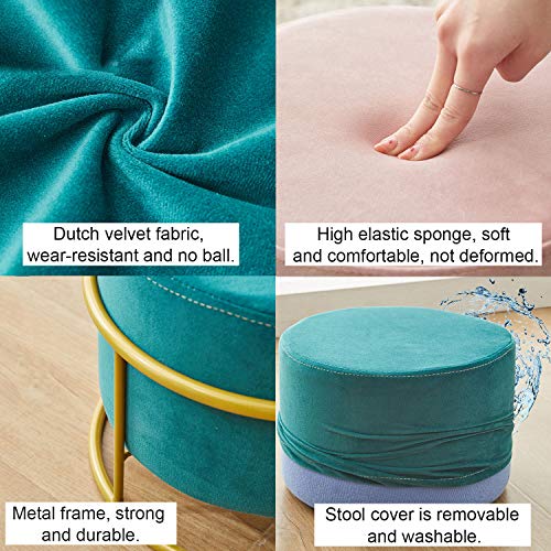 Taburete de maquillaje redondo con altura ajustable para tocador moderno 8