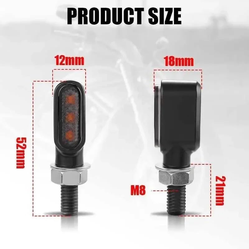 Lumière ambre moto 3LED 12V anti-collision pour indicateurs moto - 3