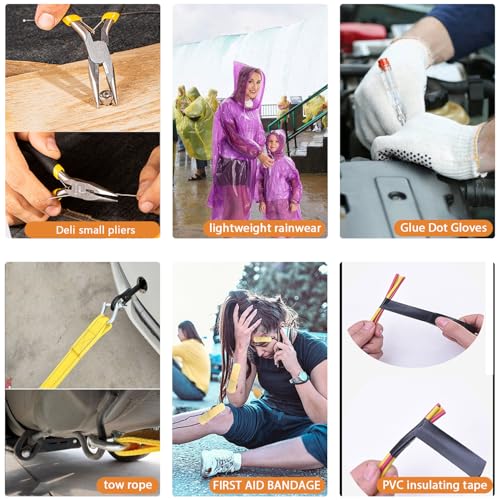 image for LIANXIN Car Emergency Roadside Tool Kit, Auto Emergency Kits Vehicles,