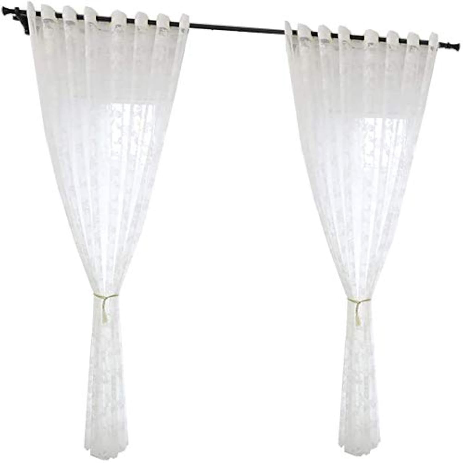 Voile floral rideau pour chambre lumineuse : voilage blanc brodé occultant léger