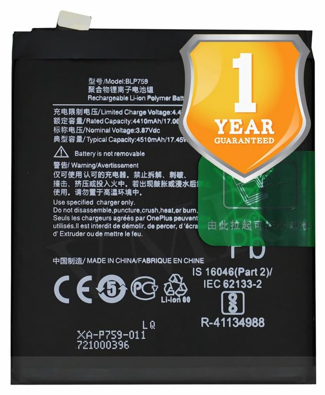 Image of Original BLP759 Battery Compatible for OnePlus 8 Pro (IN2020, IN2021, IN2023, IN2025) - (4510mAh) - 1 Year Warranty K7