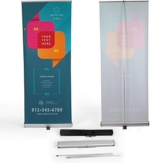 Vispronet 31in Roll Up Basic â€“ 2.7ft x 6.9ft x 0.9ft Retractable Banner Stand - Includes a Sturdy Aluminum Base and a Padded Black Polyester Bag â€“ Hardware Only, Print Not Included
