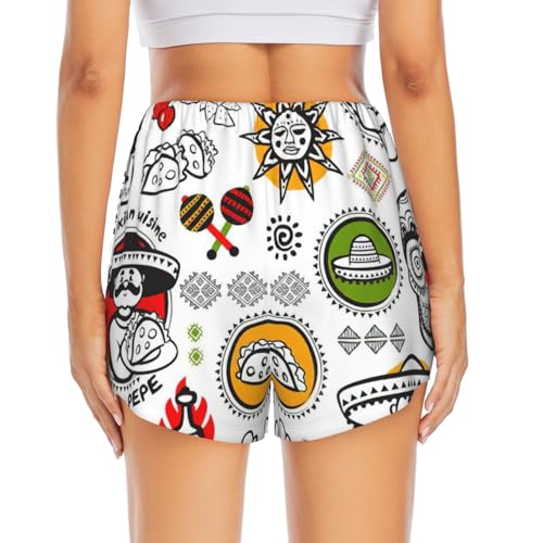 Short de yoga mexicain XX-Large ample et extensible blanc