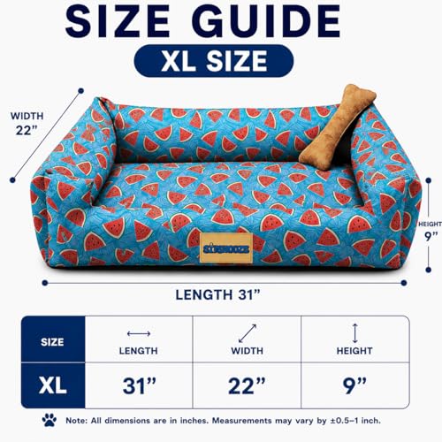 Image of SITSNOOZE XL Dog Bed (20 to 30kg) for Labrador, Golden Retriever, Husky - Orthopedic Sofa Mattress, Washable Heavy Duty Pet Lounger Cushion, Waterproof Non-Slip Calming Bed (Print 20, XL)