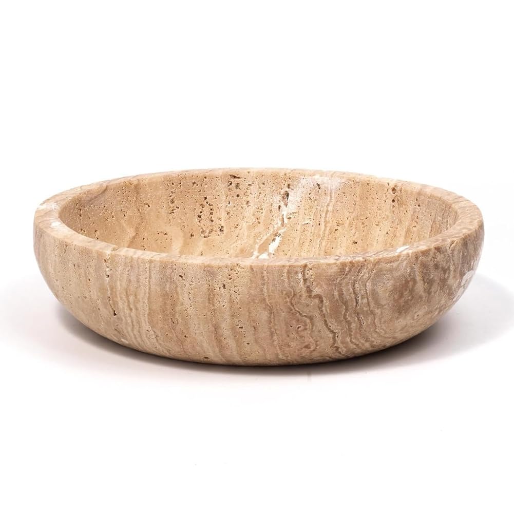CTRLZS Travertine Decorative Bowl for Home Decor - Modern Centerpiece for Entryway or Kitchen