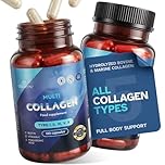 Multi Collagen Supplement for Women & Men - Hydrolyzed Bovine & Marine Collagen Type I, II, III, V, X with Vitamin C, Hyaluronic Acid, Biotin - Made in EU - 120 Capsules