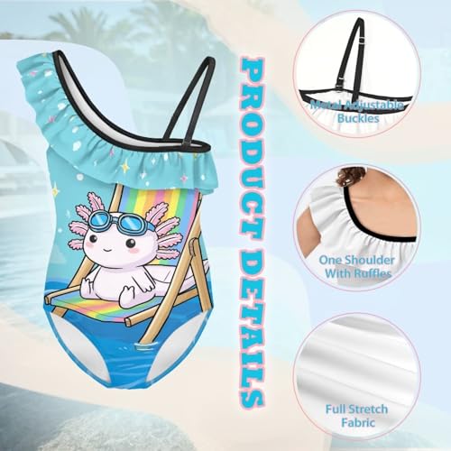 Image of Yzaoxia Girls Swimsuits One Piece Bathing Suit Sleeveless Gymnastics Swimwear for Kids 3-14Y