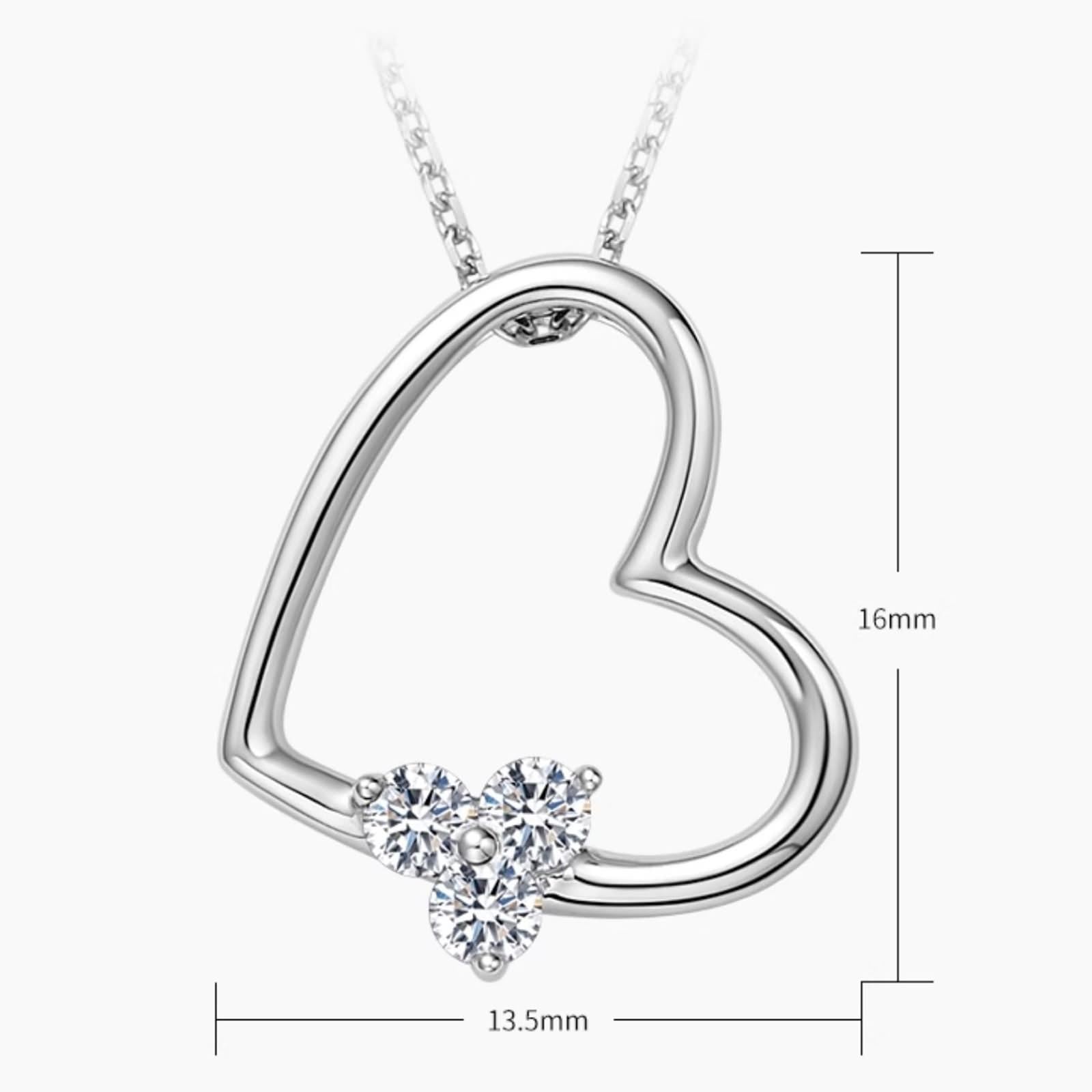 Collar para novia, collar largo de bisutería con forma de corazón con diamante y oro blanco