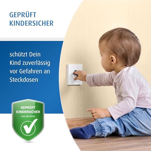 Foto von Reer Steckdosen-Schutz schraubbar, 10 Stück, weiß, das Original vom Erfinder, 32010