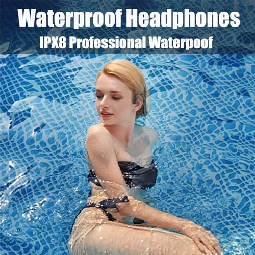 Bone Conduction Headphones Underwater Headphones for Swimming wireless Bluetooth 5.2 Open Ear Headphones with IP68 Waterproof Mic MP3 Mode Built-in 8GB 8Hrs Playtime for Swimming Running Sports black - Thumbnail 4