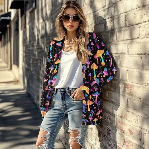 Image of Women's Open Front Cardigan Long Sleeve Loose Sweater Lightweight Soft Cardigan Jackets