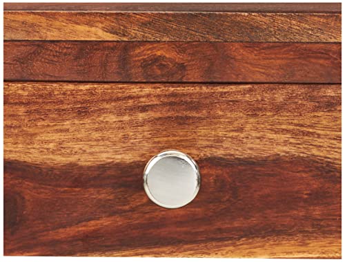 Image of STRATA FURNITURE Solid Sheesham Wood Finzi Bedside Table with 1 Drawer and 1 Shelf | Multipurpose Wooden End Table Furniture | Nightstand for Living Room Home (Natural Finish)