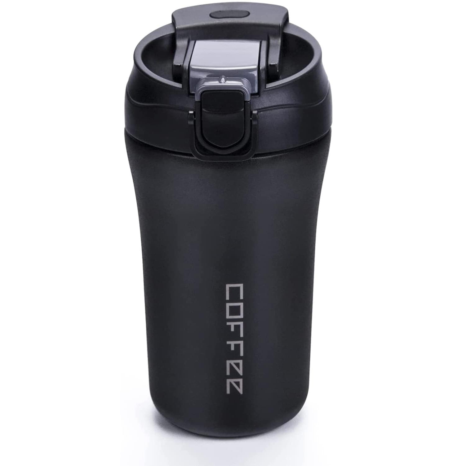 Joyzzz Insulated Coffee Mug, 400ml Anti-tip No Leak Coffee Travel Mug with Straw, tainless Steel Vacuum Insulated Tumbler, Reusable Coffee Thermos Cup for Hot Cold Drinks (Black)