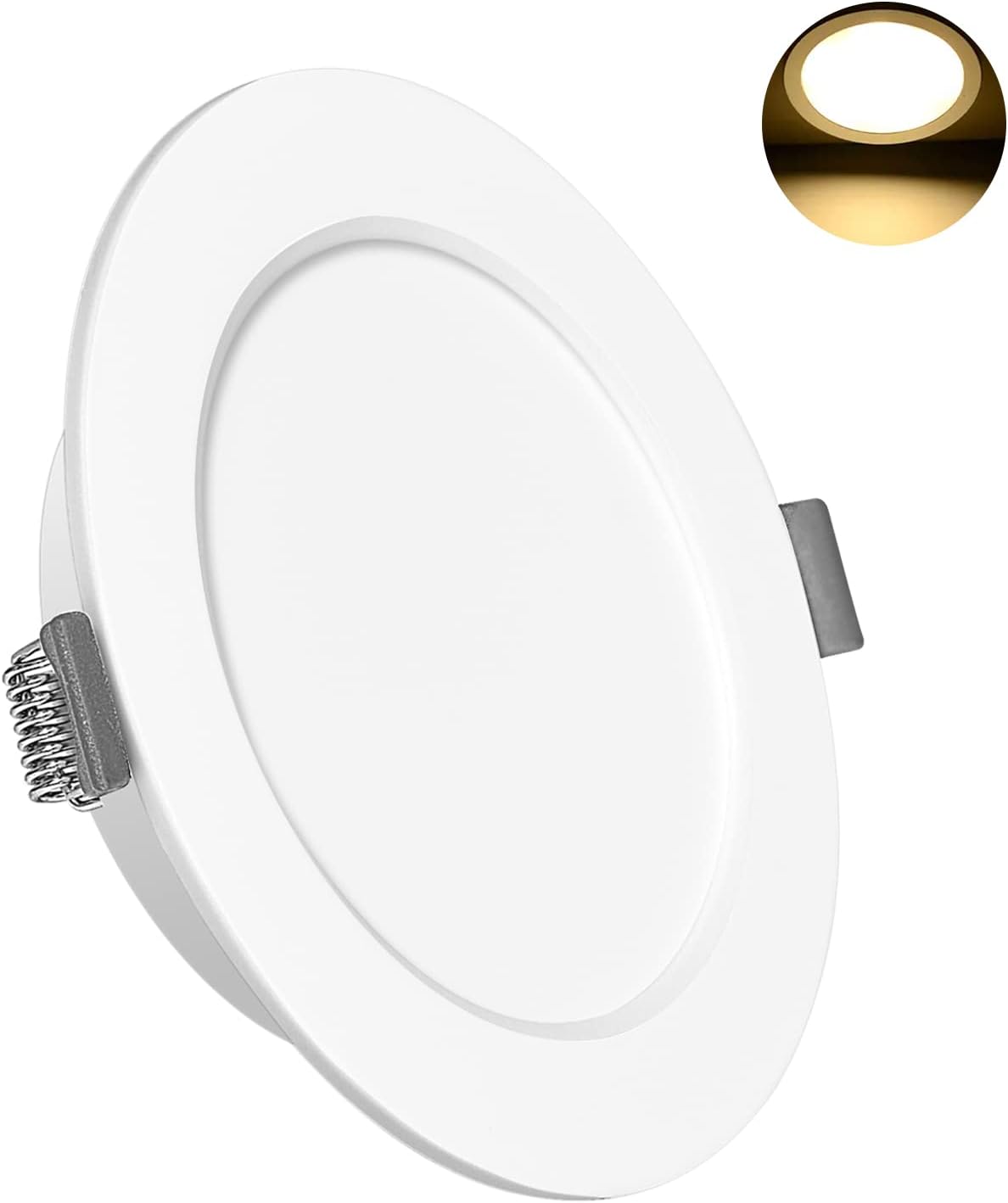 PIAOLIANG 4W LED Round Recessed Ceiling Light Ultra Slim Downlight IP44 Ceiling Spotlight Warm