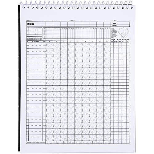 Murray Sporting Goods Baseball & Softball Scorebook - 35 Games Score Book - Score Keeping Book for Stats - Adult, Youth, Little League Baseball Softball Scorebook for Scorekeepers (1)